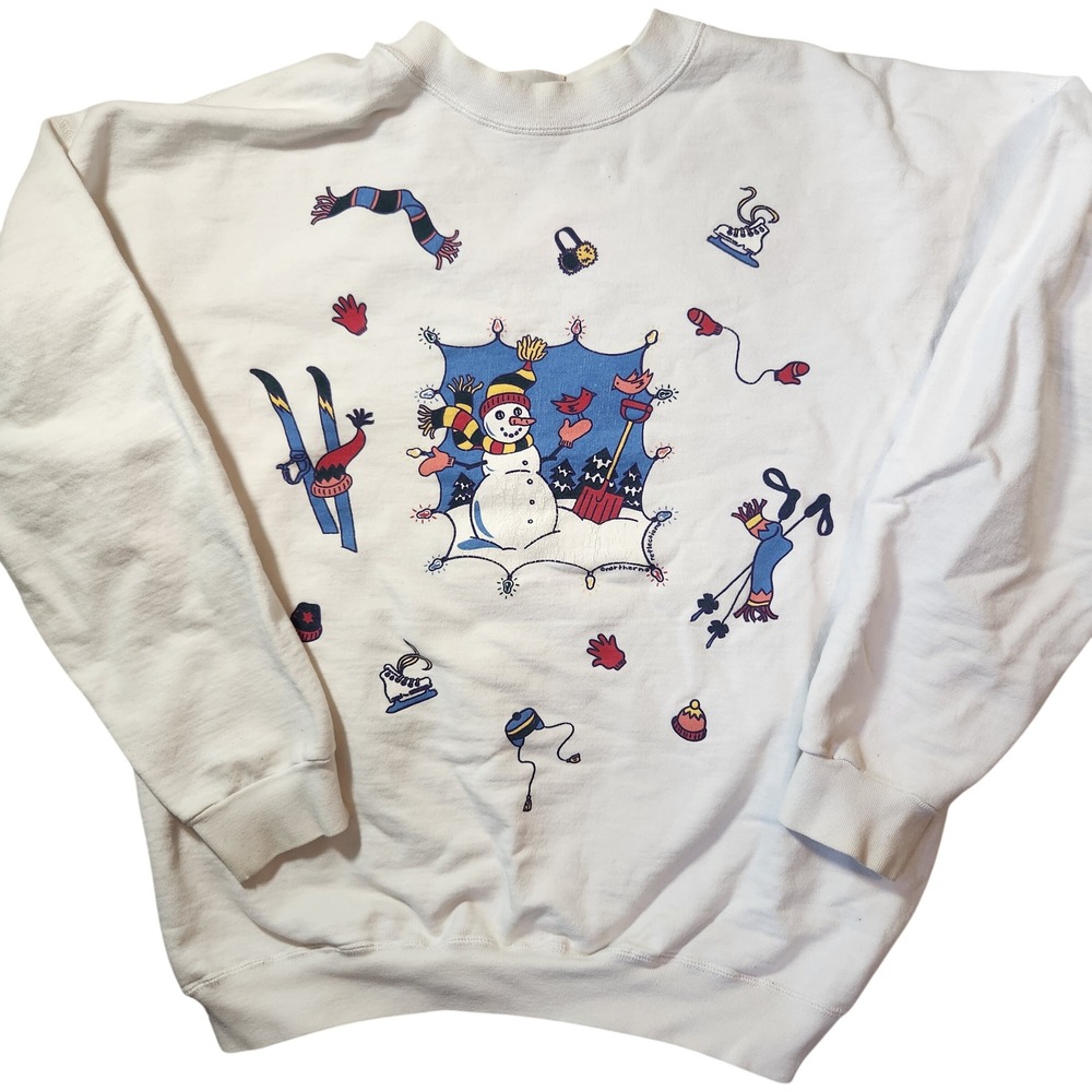 Vintage Northern Reflections Snowman Winter Graphic Sweatshirt Crewneck 90s